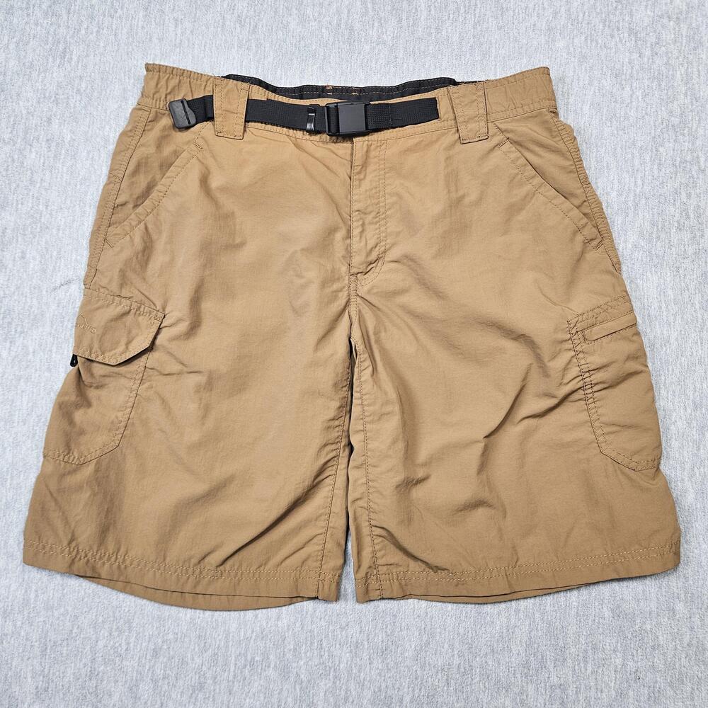 Eddie Bauer Travex Shorts Mens 36 Beige Nylon Hiking Cargo Belted Outdoor Travel